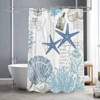 Wasserabweisender Polyester Duschvorhang - StarfishDream