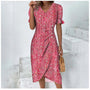 Knopfkleid mit V-Ausschnitt & Kurzarm – Luisa