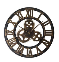 Retro industrial wooden wall clock – Ironwood