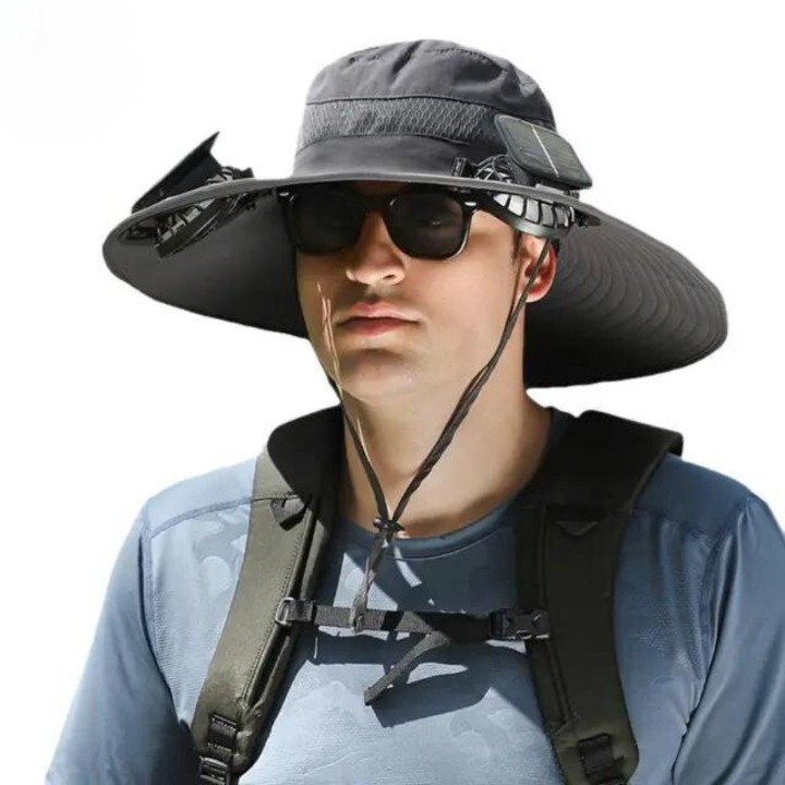 Sombrero de sol para exteriores con ventilador solar integrado – CoolBreeze Solar