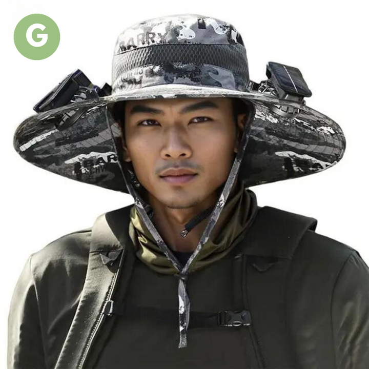 Outdoor sun hat with built-in fan – Sunbreeze