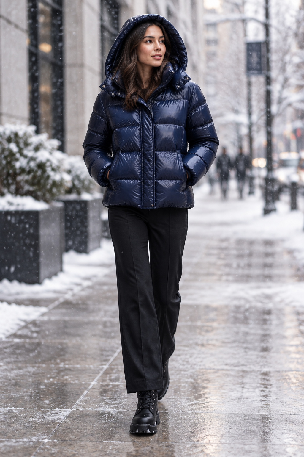 Damen-Winterjacke mit fester Kapuze