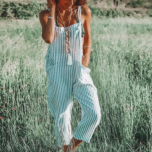 Mono de verano para mujer con tirantes ajustables y piernas estrechas – Mireya
