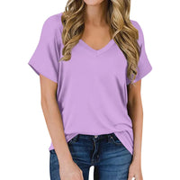 Camiseta sencilla con escote en V - Luna