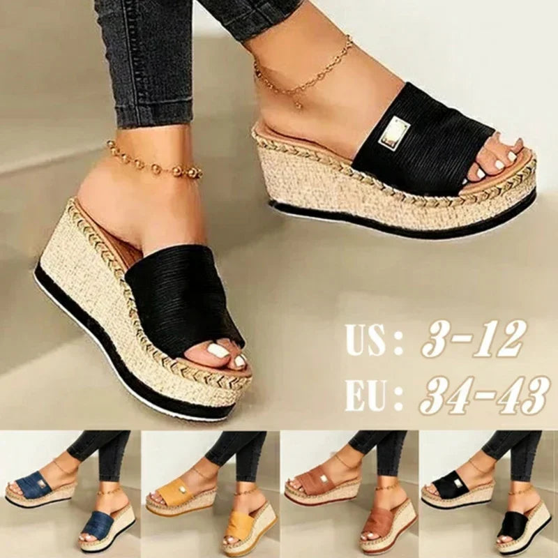 Women's platform sandals with wedge heel – Ravina