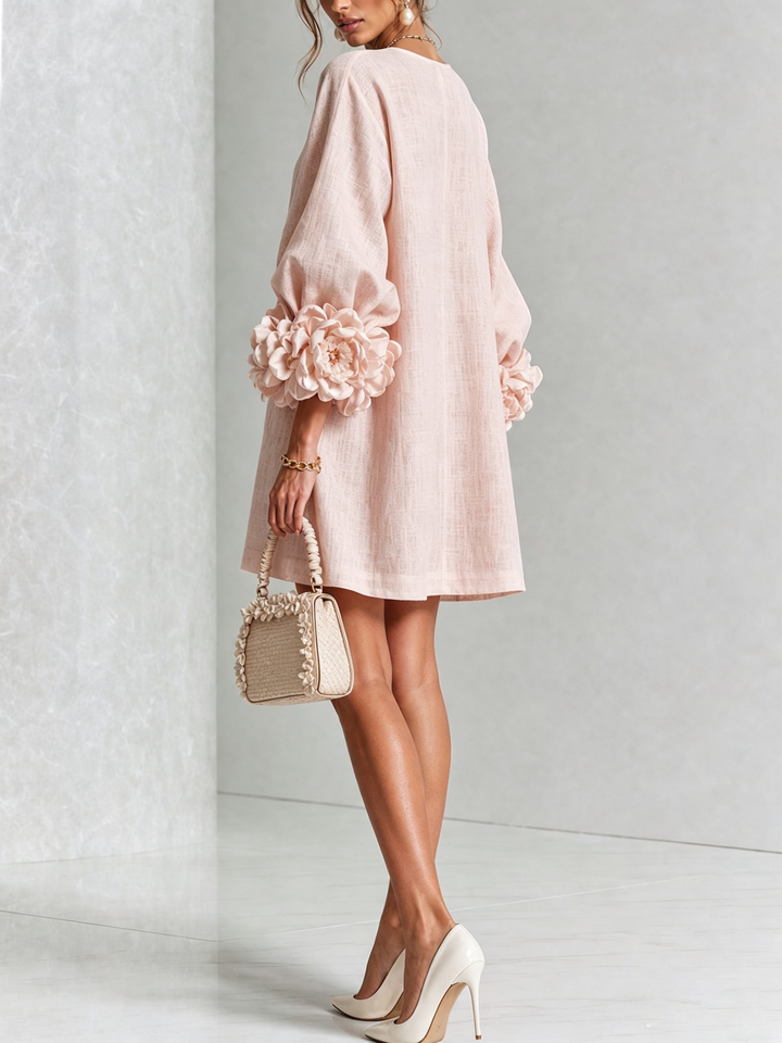 Boryana Colorful Mini Dress with Statement Ruffled Cuffs 21