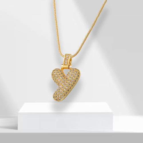 Bubble Letter Chain with Pendant - LuxeLette