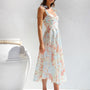 Blumen Midi-Kleid aus leichtem Stoff – Alina