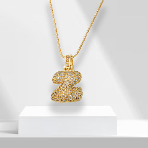 Bubble Letter Chain with Pendant - LuxeLette