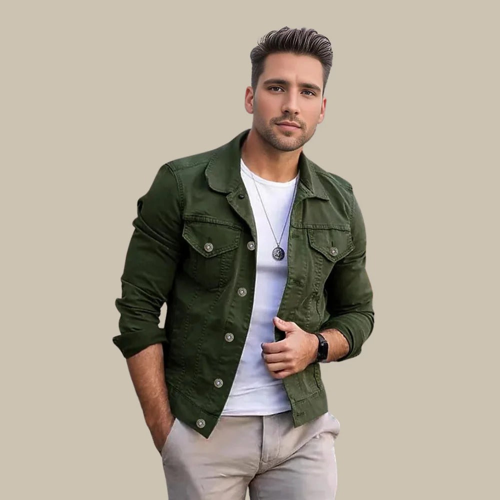 Herre denimjakke med slim-fit passform – Milano