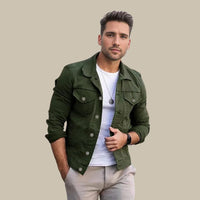 Herre denimjakke med slim-fit passform – Milano