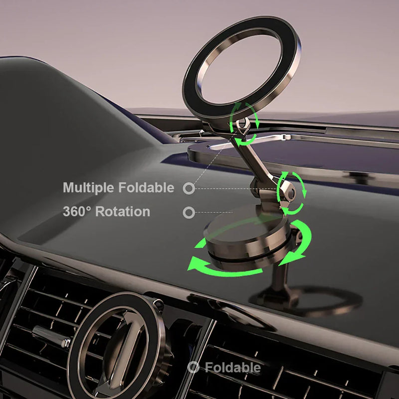 360° Foldable Magnetic Phone Holder for Car - Stable & Adjustable