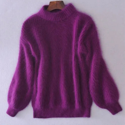 Casual Angora Knit Women's Sweater - Livia