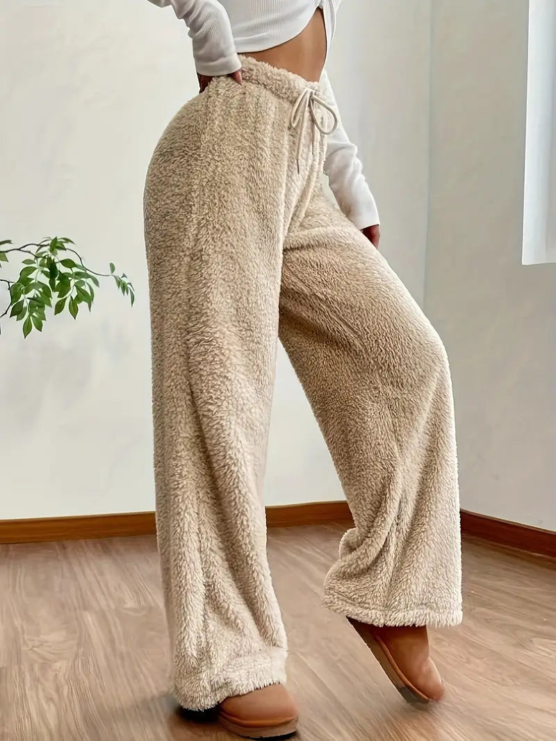 Myk Teddy Sherpa Loungebukse for damer – Noémie
