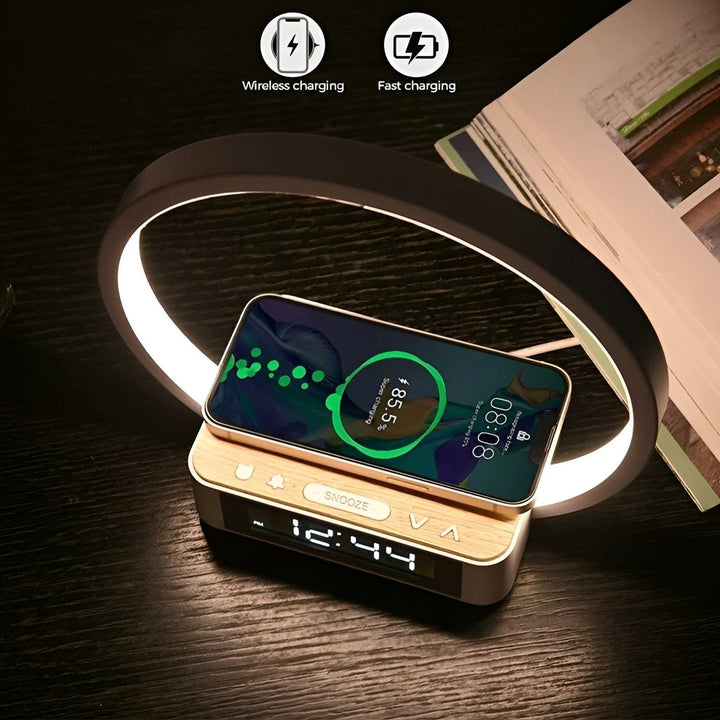 Design bedside lamp with charger and gentle wake-up function - LumoRise