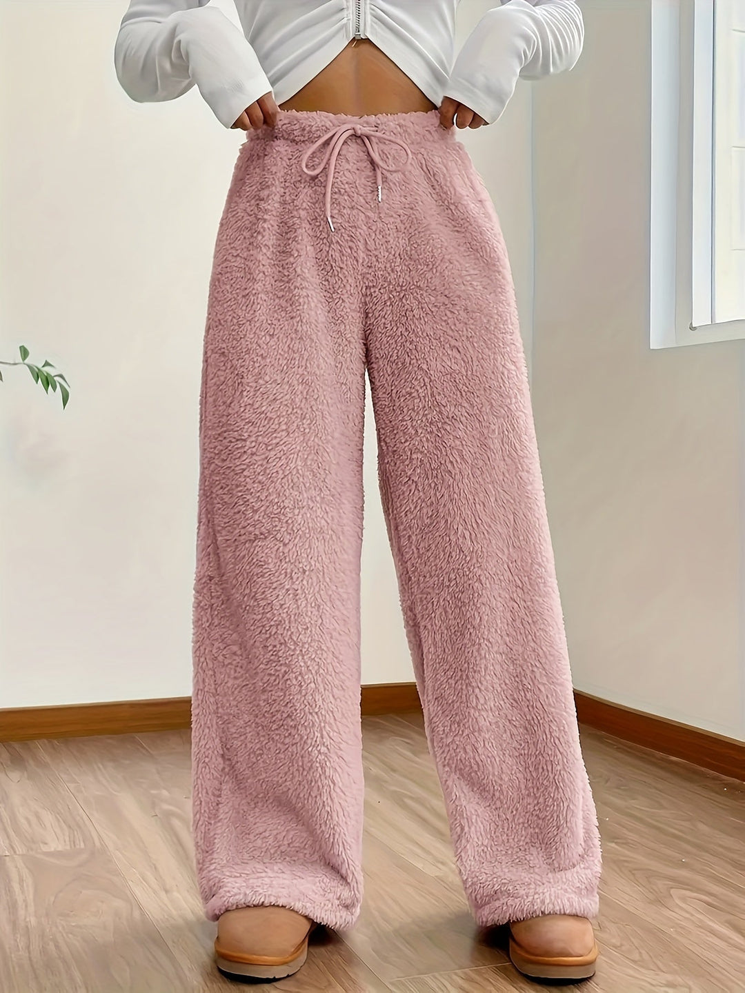 Myk Teddy Sherpa Loungebukse for damer – Noémie