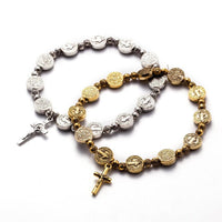 Gold and Silver Colored Christian Cross Bracelet – Solana