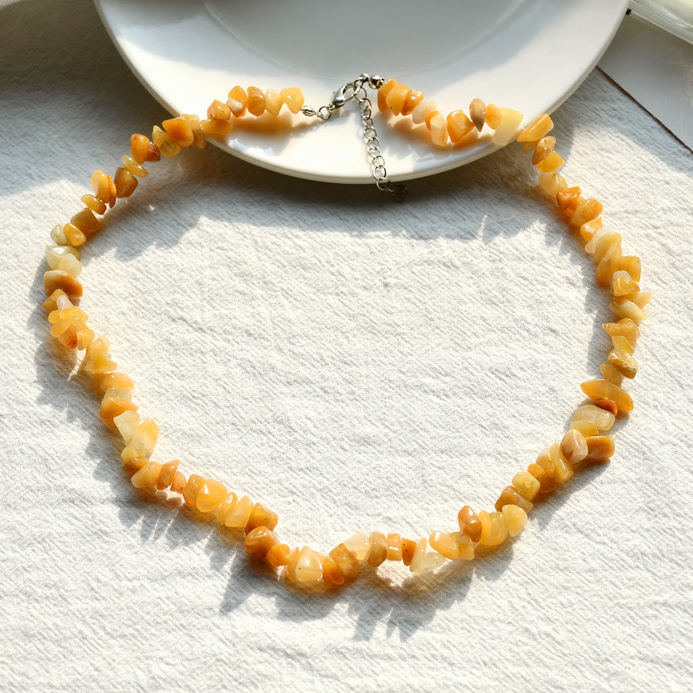 Stylishly Shaped Polished Crystal Necklace - Lina
