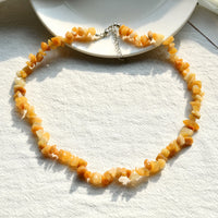 Stylishly Shaped Polished Crystal Necklace - Lina