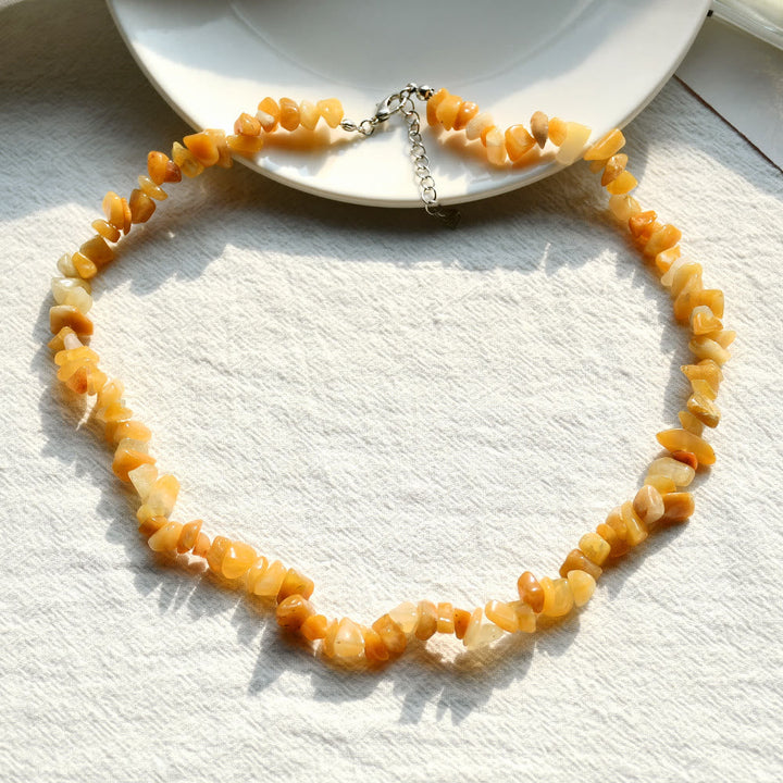 Stylishly Shaped Polished Crystal Necklace - Lina