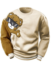 Men's Sweatshirt with Embroidered Cartoon Bear - Jasper