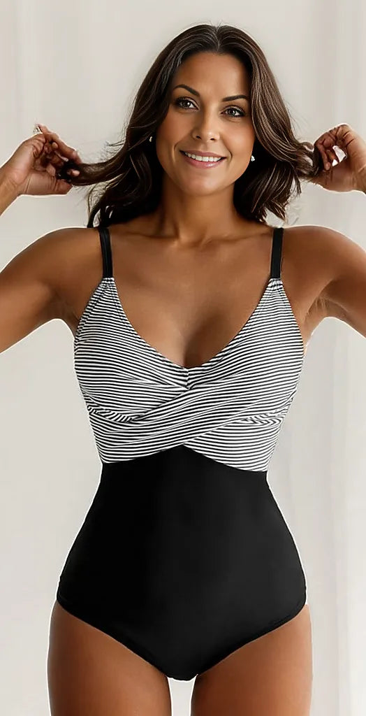 Bañador a rayas con tirantes ajustables – Leona