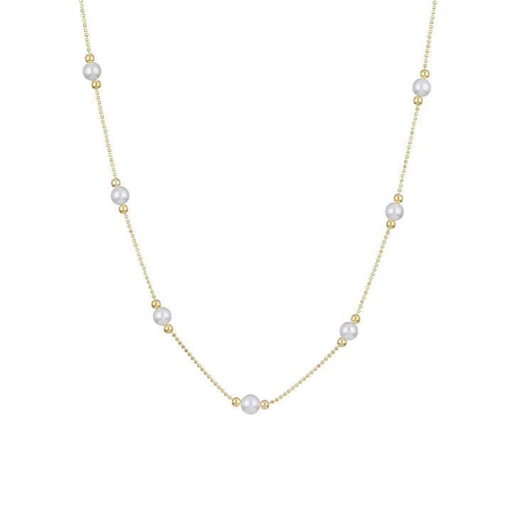Timeless Golden Pearl Necklace – Serena