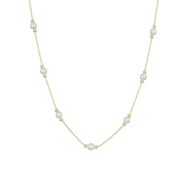 Timeless Golden Pearl Necklace – Serena
