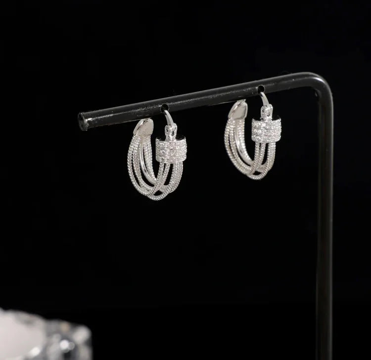 Geometric Layered Earrings – Aria