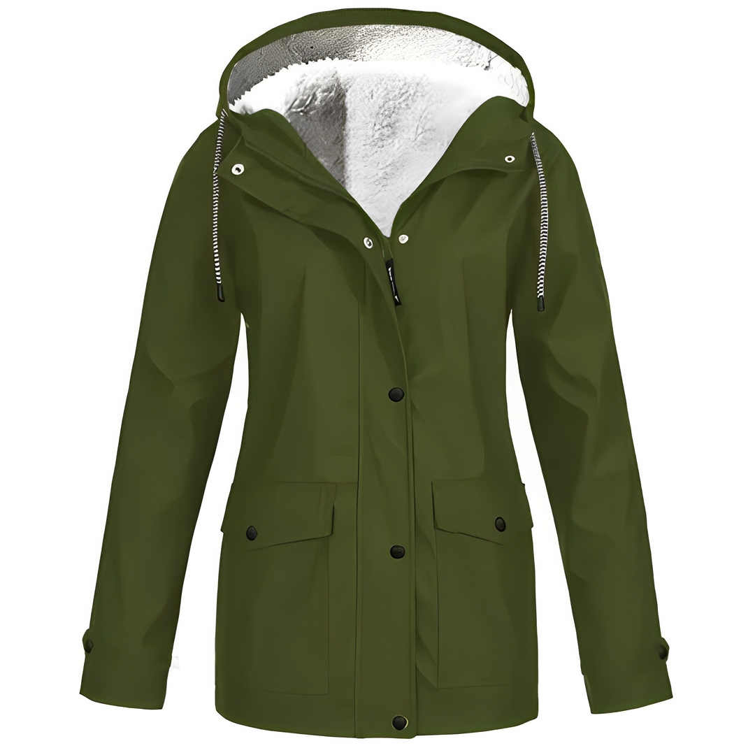 Fleece-Lined Women's Rain Jacket - WarmWarder