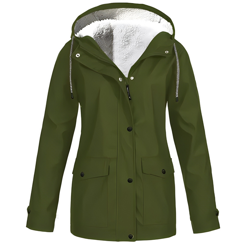 Fleece-Lined Women's Rain Jacket - WarmWarder