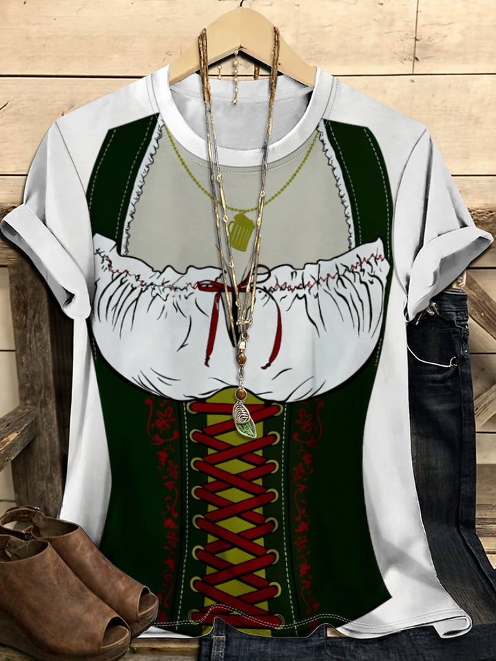 Women's Short Sleeve T-Shirt in Dirndl Look – Anna Oktoberfest 2025