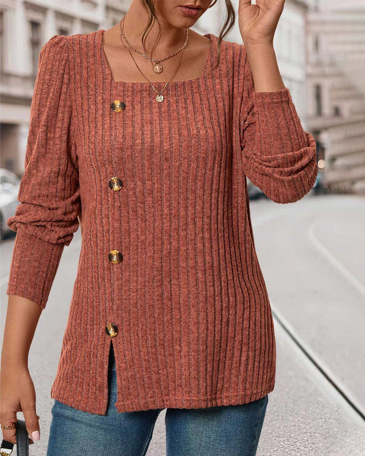 Top de punto para mujer con botones – Mireille