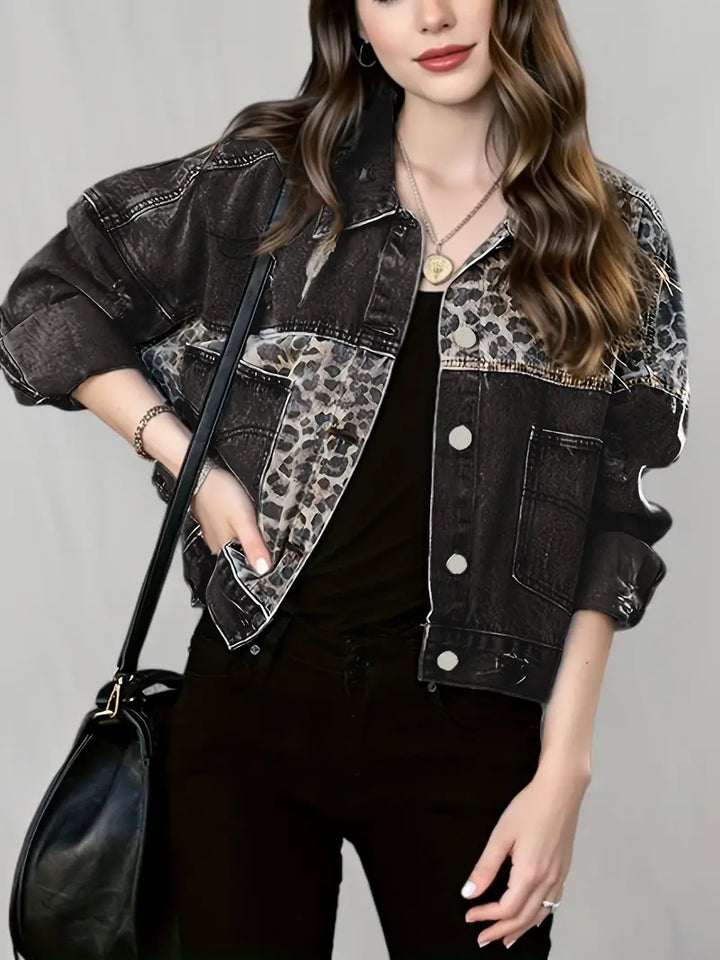 Wildly Chic Leopard Print Denim Jacket – Leona