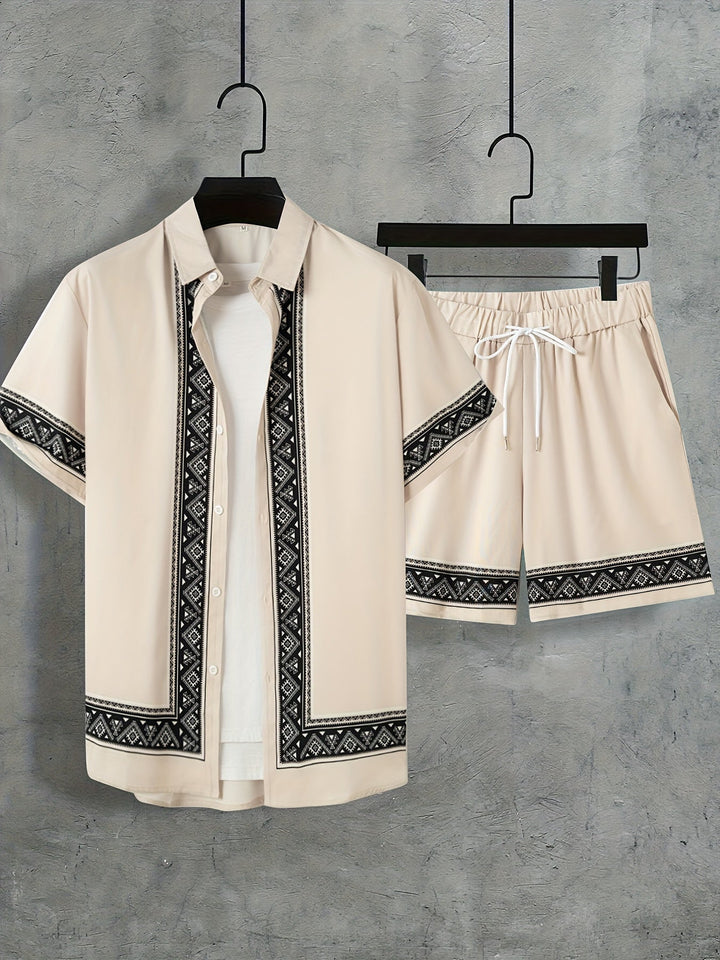 Boho Summer Set Men Two-Piece Shirt and Shorts Relaxed - Malik