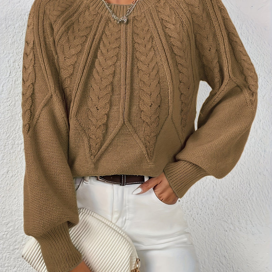 Women's knitted sweater with lantern sleeves – Sanna
