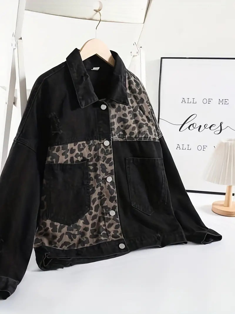 Wildly Chic Leopard Print Denim Jacket – Leona