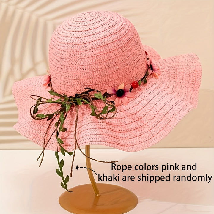 Women's Summer Straw Hat with Flower and Fruit Details – Solène