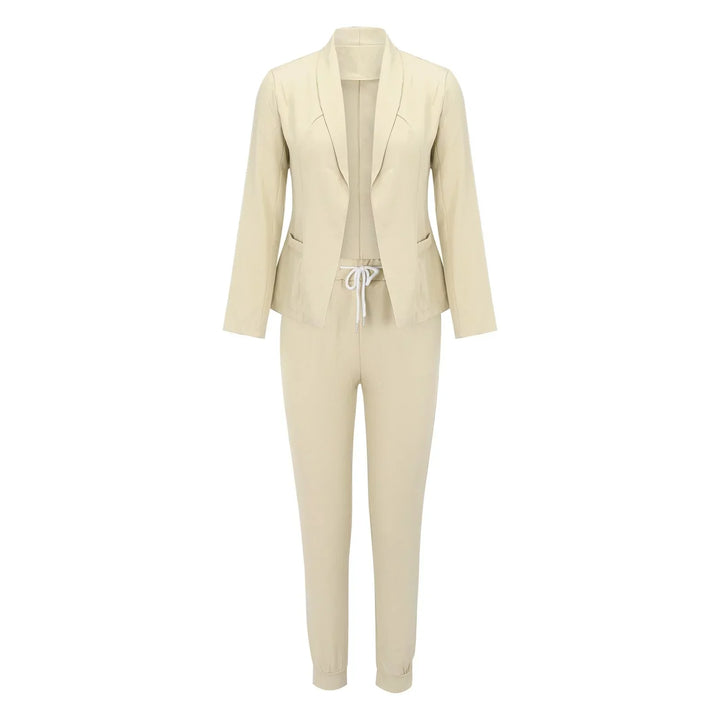 Casual two-piece set with tie belt – Liora