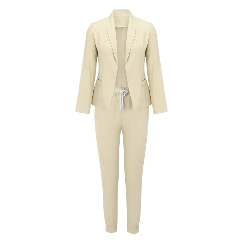 Casual two-piece set with tie belt – Liora