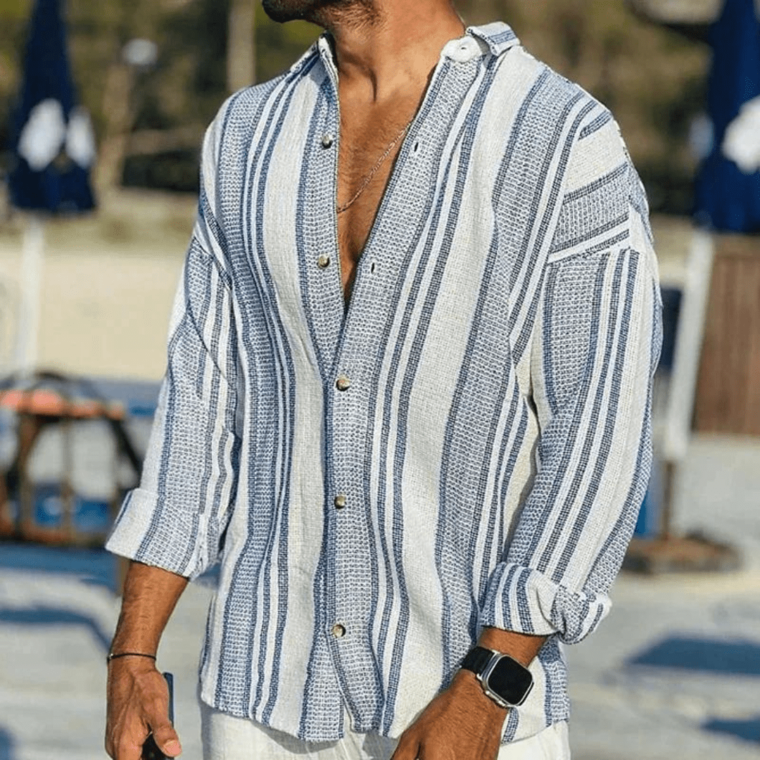 Airy Men's Summer Shirt with Button Placket – Elias