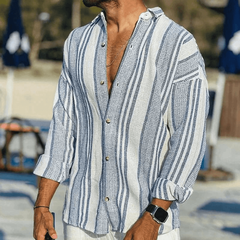 Airy Men's Summer Shirt with Button Placket – Elias