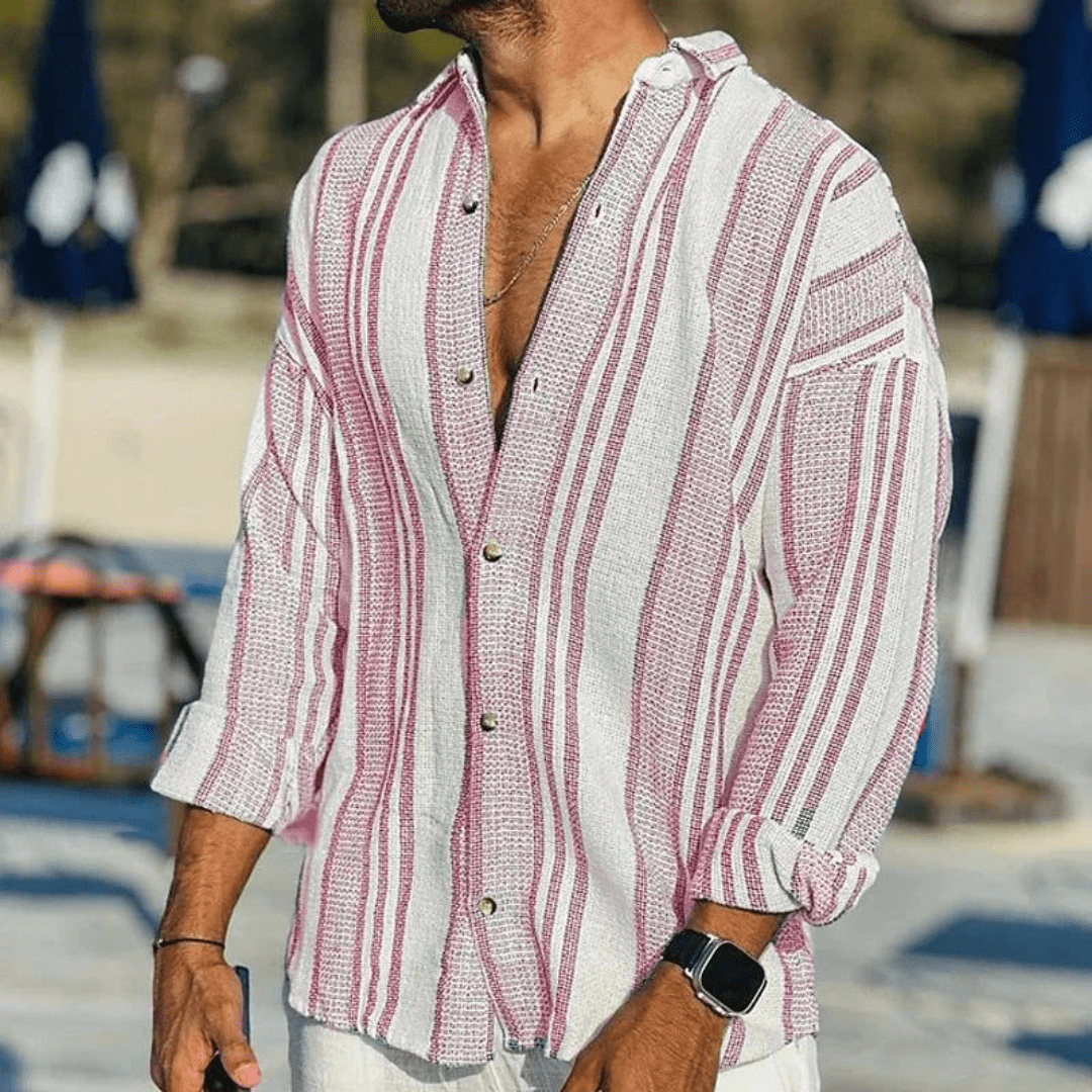 Airy Men's Summer Shirt with Button Placket – Elias