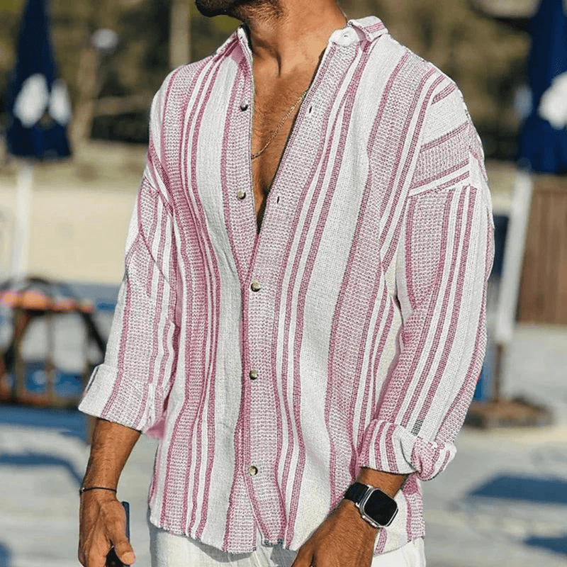 Airy Men's Summer Shirt with Button Placket – Elias