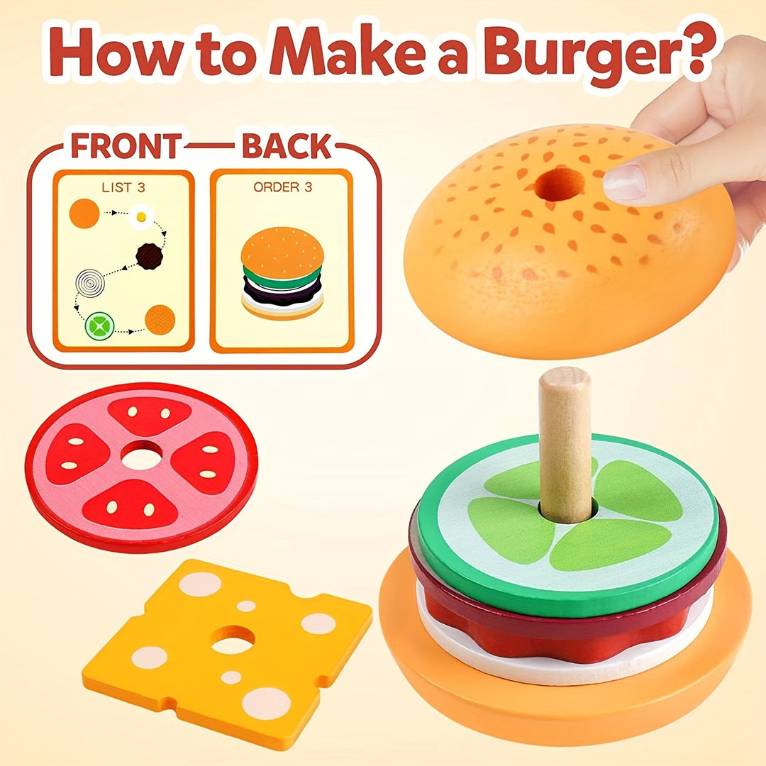 Montessori Stacking Toy - Burger Farmer