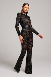 Stylish evening jumpsuit with V-neck - Juliette