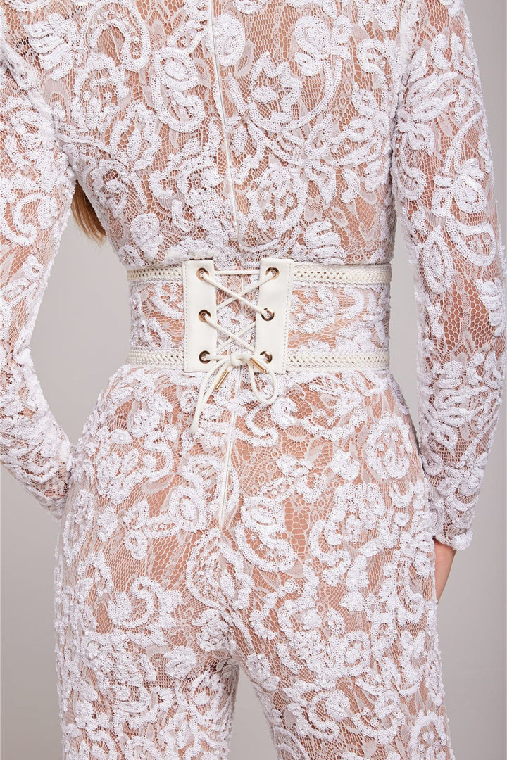 Stylish evening jumpsuit with V-neck - Juliette