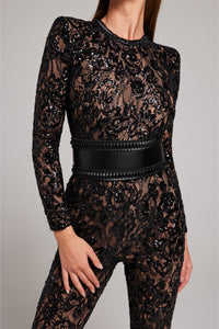 Stylish evening jumpsuit with V-neck - Juliette