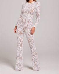 Stylish evening jumpsuit with V-neck - Juliette