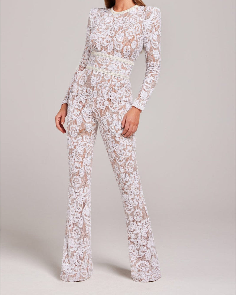 Stylish evening jumpsuit with V-neck - Juliette